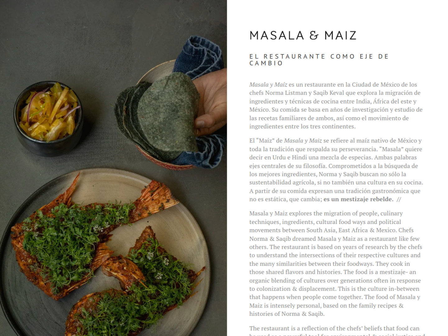 Masala y Maiz